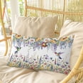 thumbnail image 4 of Watercolor Floral Pillow Covers, Linen Long Throw Pillow Case, Spring Daisy Sunflowers Wisteria Hummingbird Holiday Pillow Protector Decorative Cushion Cover for Living Room/Bedroom 20" x 36", 4 of 8