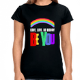thumbnail image 2 of Be You LGBT Pride Rainbow Flag Lesbian Gay Pride Ally Womens Shirts, 2 of 8