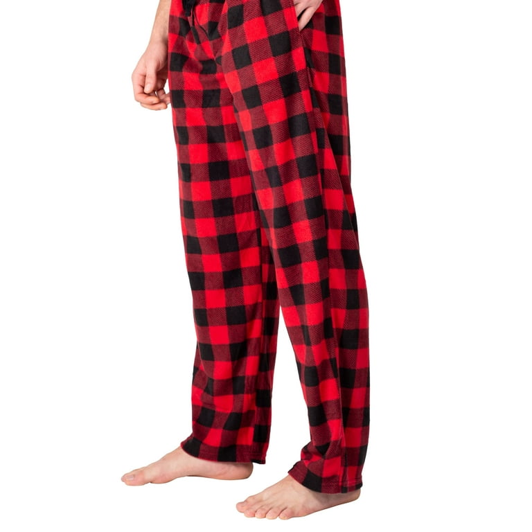 SLEEPHERO Mens Pajama Pants Fleece Pajama Pants For Men Comfortable Soft  Christmas Pajamas Plaid Pajama Bottoms Classic Buffalo Check Small 