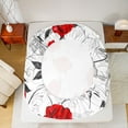 thumbnail image 5 of Homewish Romantic Red Rose Full Size Sheets for Couple, Anniversary Flower Floral Bed Sheets, Valentines Day Sheet Sets, Ultra Soft Bedroom Decor, 4-Piece, 5 of 7