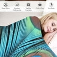 thumbnail image 3 of Pratyus Peacock Feathers Soft Cozy Printed Blanket & Throw for All Seasons - Excellent Hand Feel Lightweight Anti-Wrinkle Flannel Blanket Gifts 60x80in, 3 of 6