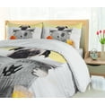 thumbnail image 5 of Ambesonne Pug Duvet Cover Sets, Pug Reading News Daily Dog, 2-King, Pale Brown Yellow Orange, 5 of 7