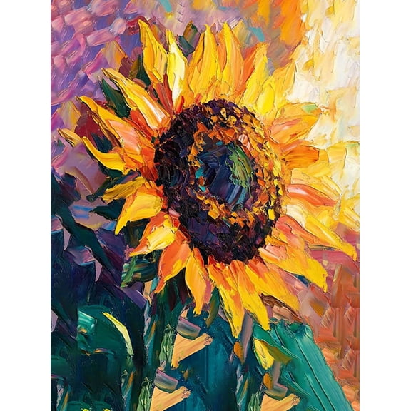 Vibrant Sunflower Oil Painting Canvas Art, Perfect for Living Room, Bedroom, Kitchen, Office, and Dining Room Decoration.