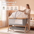 thumbnail image 3 of Chastar Bassinet, Foldable Bedside Bassinet with 6 Adjustable Heights and Mesh Panels, for Newborns, Gray, 3 of 8