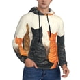 thumbnail image 2 of Uemuo Four Cats Watching Rain Pattern Men's Hoodie - Casual Pullover Hoodie with Kangaroo Pocket, Stylish Hooded Sweatshirt for Everyday Wear-XX-Large, 2 of 7