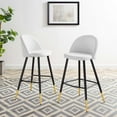 thumbnail image 2 of Bar Stool Chair Barstool, Set of 2, Fabric, Metal, White, Modern Contemporary Urban Design, Bar Pub Cafe Bistro Hotel Restaurant Hospitality, 2 of 10