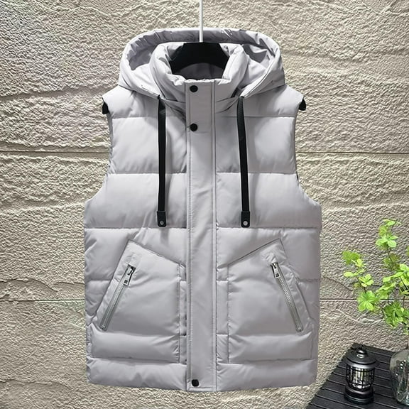 YueHuiYing Men's Winter Jacket Warm Puffy Vests Outdoor Sleeveless Lightweight Windproof & Warm Zipper Vest