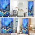 thumbnail image 6 of Ombre Blue Gold Marble Texture Fabric Shower Curtain Waves Abstract Art Washable Shower Curtains for Bathroom, Waterproof Bath Curtain with Hooks Home Decor 36x72in, 6 of 8