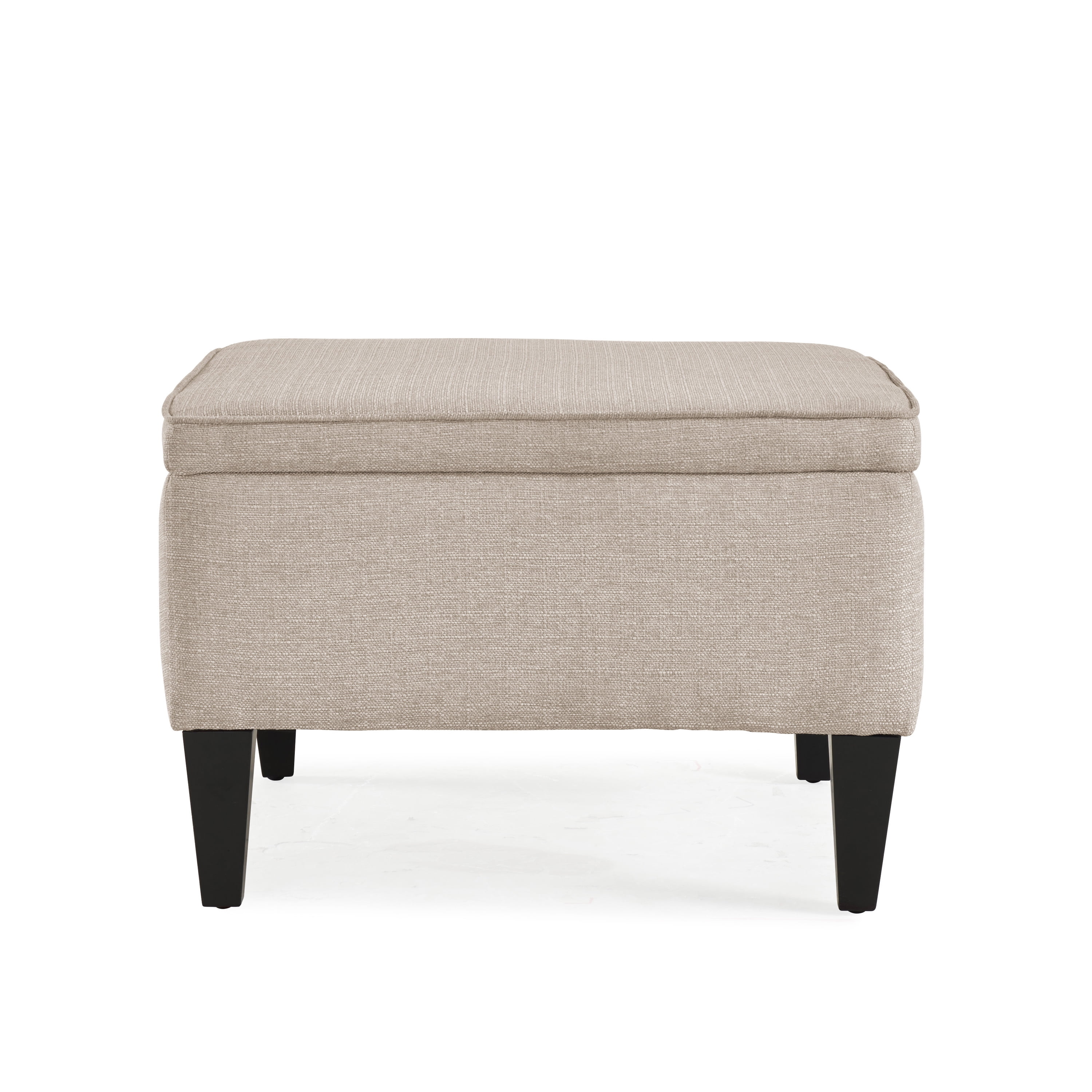 Flip Top Storage Ottoman in Oatmeal Linen