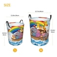 thumbnail image 3 of Sikiie Rainbow Animals on Noah's Ark Print Round Dirty Clothes Basket, Waterproof Standing Foldable Storage Basket, for Laundry Room, Bedroom, Bathroom Storage-Medium, 3 of 6