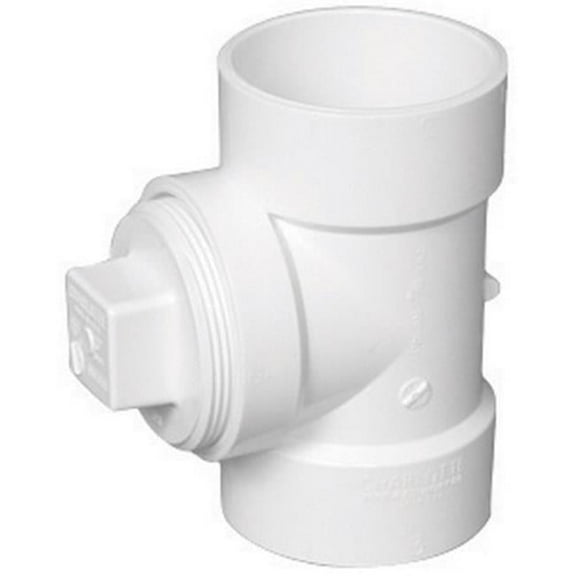 PVC00444X0800HA 2 in. Test Tee with Hex Plug