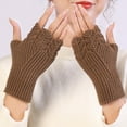 thumbnail image 2 of UJNDER Fingerless Gloves for Women Half Finger Winter Stretchy Knit Fingerless Mittens Unisex for Comfortable Wear Khaki One Size, 2 of 8