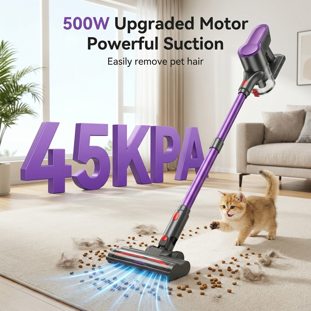 Artsea 500W Cordless Stick Vacuum, 50-Min Runtime photo 5