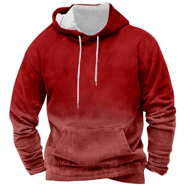 Sudadera con capucha para hombre, blusa con capucha y estampado de degradado de color, blusa de poliéster para hombre