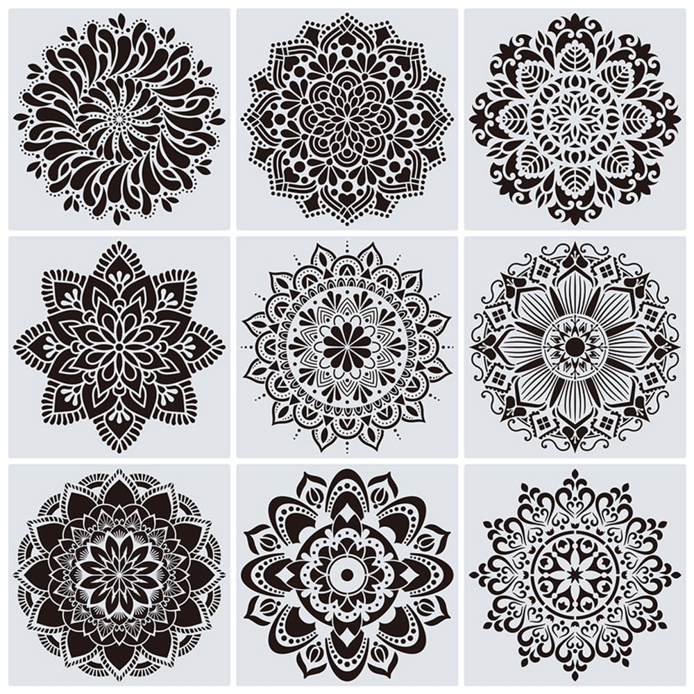 Mandala Dot Paint Stencils - Reusable DIY Painting Templates (3.6" x 3.6",  56 PCS) - Walmart.com