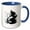 Blue/White, variant on 3drose, Funny Hand Shadows Design with Bunny Rabbit Shadow, 11oz Two-tone Red Mug