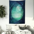 thumbnail image 3 of Gothic Decor Wall Hanging Tapestry, Misty Horror Illustration of Autumn Valley with Woods Spooky Tree And Full Moon Scene, Bedroom Living Room Dorm Accessories, 60 X 80 Inches, by Ambesonne, 3 of 5