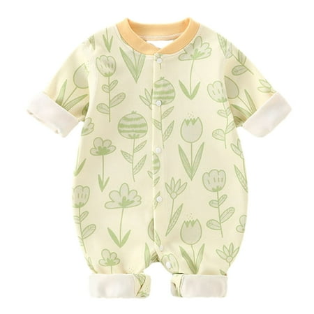 

WREESH Baby Clothes Young 1-13 Months Jumpsuit Hooded Cotton Rompers Infant Spring and Summer Outfits Green