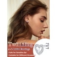 thumbnail image 4 of Pendientes de botón de corazón inicial de Silvora para mujeres y niñas Pendientes de plata esterlina con letra D con Zirconia cúbica brillante Cumpleaños Regalo de Navidad, 4 of 8