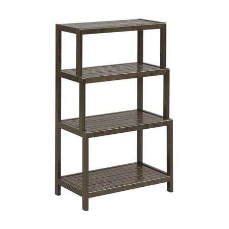 

Contemporary Home Living 37 Coffee Brown 4-Tier Step Back Multipurpose Shelf
