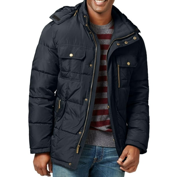 London Fog London Fog NEW Blue Navy Mens Size Large L Hooded Quilted