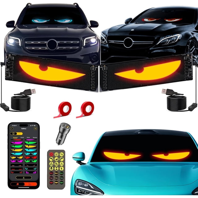 Juego de 2 luces LED Devil Eyes Light para parabrisas de coche