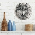 thumbnail image 3 of Dreamtimes Wall Clock Wolf 10 Inch Silent Non Ticking Quality Quartz Battery Operated Digital Round Easy to Read for Home Office Kitchen Decorative, 3 of 7