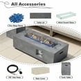 thumbnail image 5 of 42 in. Retangular Coating Steel Propane Firepit Table, 50,000 BTU Gas Fire Pit Table in Gray Wood Grain, 5 of 7
