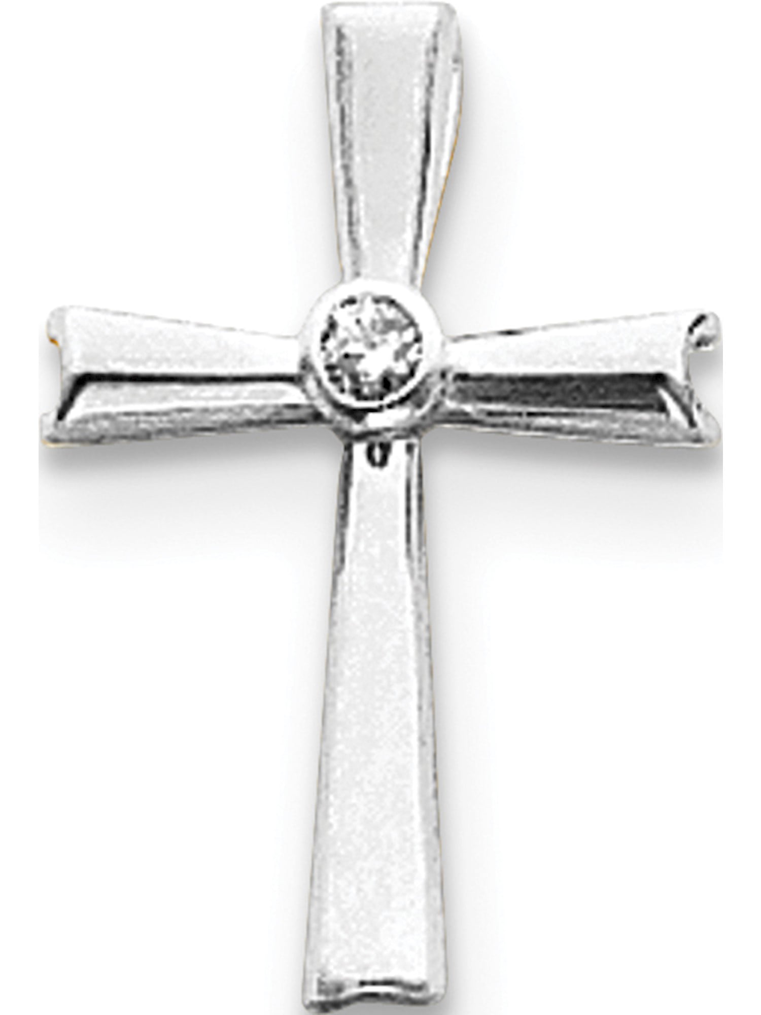 Details about   Women 14K White Gold White Round Diamond Cross Charm Necklace Pendant
