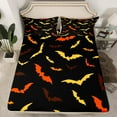 thumbnail image 2 of Feelyou Halloween Bat Twin Sheet Sets, Gothic Animal Print Twin Fitted Sheet, Kids Boys Girls Flat Sheet, Microfiber Bedroom Decor,3 Pieces, 2 of 7