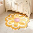 thumbnail image 6 of Fiaya Women Yellow Flower Shape Bathroom Floor Mat, Soft Absorbent Antiskid Bath Rug, Decorative Waterproof Comfortable Home Mat, 6 of 6