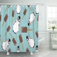 thumbnail image 1 of Cortina de Baby Shower ABPHQTO Patrón de Pingüinos y Helado 160x180 cm, 1 of 1