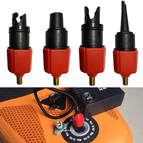 Inflatable Bed Stand Up Paddle Board,Kayak Dinghy Inflatable SUP Pump Adaptor Air Pump Converter with 4 Standards Conventional Air Valve Attachment for Inflatable Boat