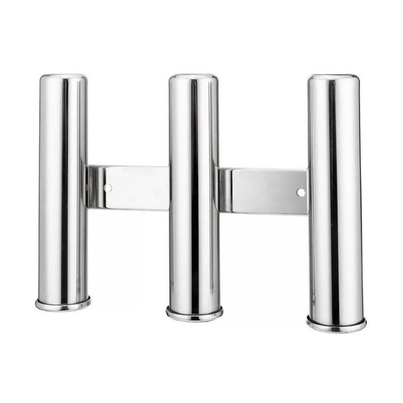 ISURE MARINE 3 Tube Rod Holder Triple Stainless Steel 316 Vertical Multi-use Fishing Rod Holder Wall-hung Style For Boat Yacht