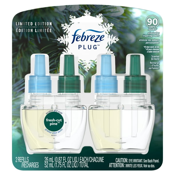Febreze Plug Air Freshener Scented Oil Refill, FreshCut Pine, 2 Ct