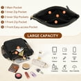 thumbnail image 6 of RAINSMORE Crossbody Bags for Women Leather Shoulder Handbags Trendy Crossbody Purses Soft Lightweight Travel Purse,Black, 6 of 8