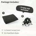 thumbnail image 3 of Pakunoda 10' X 20' Carport Canopy Replacement Cover, Portable Car Garage Shelter Party Top Tent with 34PC Ball Bungees, Grey (Only Cover, Frame Not Included), 3 of 8