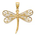 thumbnail image 3 of 14K Yellow Gold & & White Rhodium Plated Dragonfly Pendant, 3 of 7