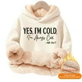 thumbnail image 5 of Hoodies for Girls Girls Letter Print Hooded Sweatshirt Cozy Pullover Long Sleeve Playful Design Casual Winter Outerwear Girls Sweatshirt Beige 3 Years-4 Years, 5 of 5