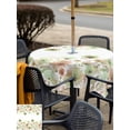 thumbnail image 4 of Outdoor Tablecloth with Umbrella Hole and Zipper, Spring Green Flowers Square Table Cloth 54x54 Inch Waterproof Tablecloth, Watercolor Floral Botanical Picnic Table Cover for Patio Camping, 4 of 7