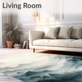 thumbnail image 2 of ODIKA 3'x5' Machine Washable Non-Slip Area Rug, Contemporary Horizon with Misty Grey Watercolor Effect High Traffic Rug, Gray, 109917, 2 of 7
