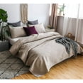 thumbnail image 3 of KASENTEX Coverlet Quilt Set-Pre Washed-Luxury Microfiber Soft Warm Bedding-Solid Colors Bedspread-Contemporary Floral Design, QUEEN + 2 Standard Shams, CAMEL, 3 of 8