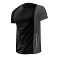 thumbnail image 4 of Prolriy Chemises pour Hommes, T-Shirt Graphique à Blocs de Couleur Col Rond Vêtements Impression 3D Loisirs Extérieurs Manches Courtes Rétro Mode Créateur Chemises Hommes Gris XXXXXL, 4 of 4