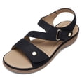 thumbnail image 3 of Littleplum Women's Arch Support Wide Sandals Adjustable Straps Lightweight Walking Summer Shoes for Women,Black,Size 8, 3 of 11