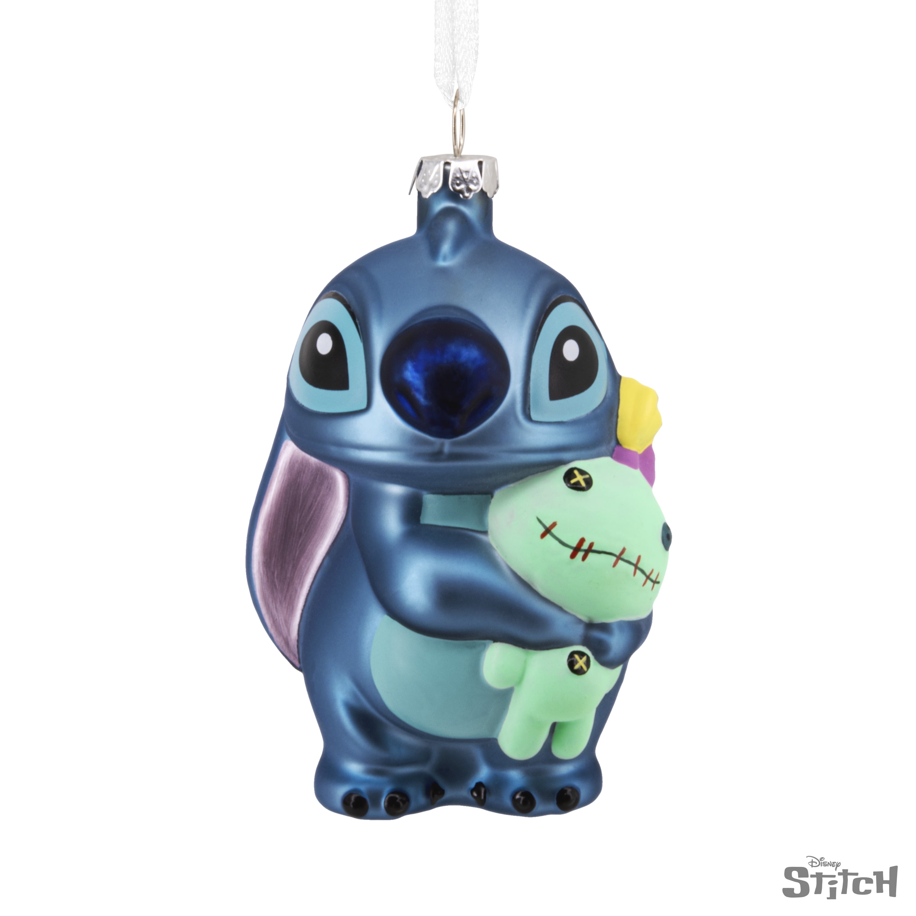 Décoration Hallmark de Noël, Stitch et Scrump, Disney, en verre