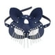 thumbnail image 3 of Máscara de borla con cadena metálica para mujer, máscara de cuero sintético, accesorio de noche a la moda, cubrebocas Azul oscuro, 3 of 7