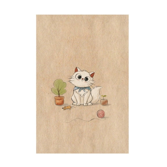 Trademark Fine Art Xuan Thai Kawaii Cat Canvas Wall Art