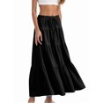 thumbnail image 3 of Jaimenalin Women'S Boho Flowy Maxi Skirt Flared Ruffle Elastic Waist Summer A Line Spring Long Skirts, 3 of 8