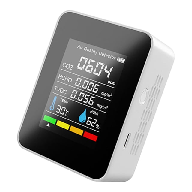 Instrumento de medición de monitor de dióxido de carbono multifunción Monitor del aire inteligente profesional Probador del aire blanco Macarena Detector de dióxido de carbono