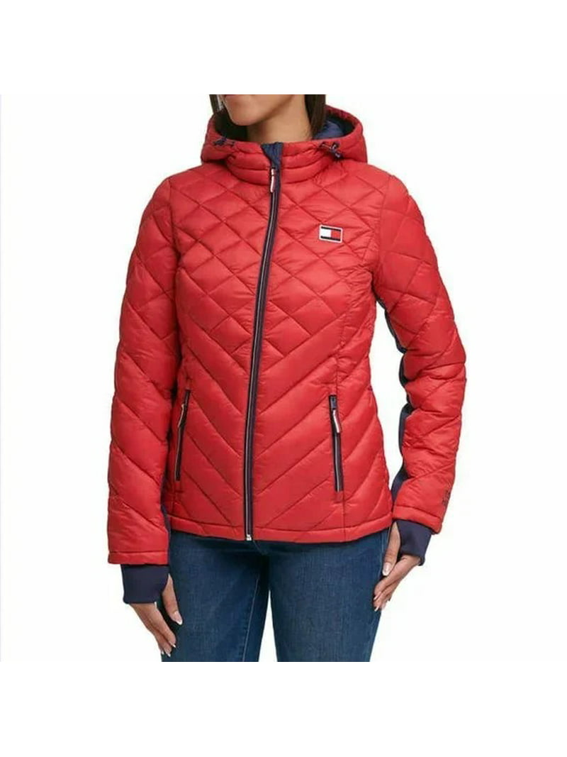 Tommy Quilted Puffer Jacket, Crimson, Small Walmart.com